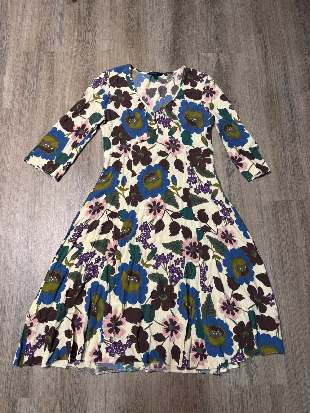 Boden Women's Floral V-Neck Midi Dress